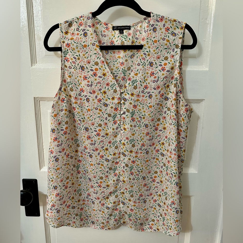 Adrianna Papell Multicolor Floral Blouse